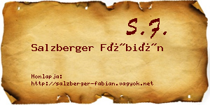 Salzberger Fábián névjegykártya